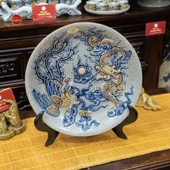 Mâm Bồng Men Rạn Họa Tiết Long Phụng Trình Tường