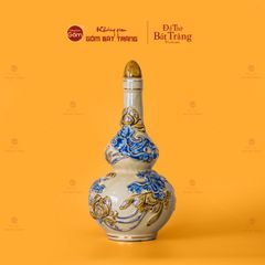 Nậm Rượu Men Hoàng Tộc Vẽ Vàng Họa Tiết Hoa Sen