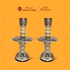 Chân Nến Thờ Men Rạn Vẽ Vàng