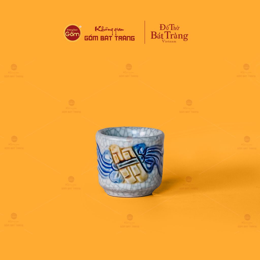 Bộ Kỷ 5 Chén Thờ Cong Men Rạn