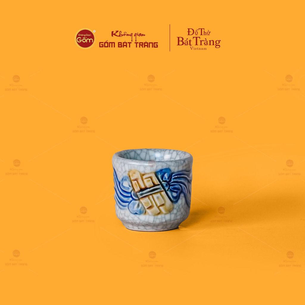 Bộ Kỷ Ngai 3 Chén Thờ Men Rạn