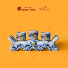 Bộ Kỷ Ngai 3 Chén Thờ Men Rạn