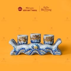 Bộ Kỷ Ngai 3 Chén Thờ Men Rạn