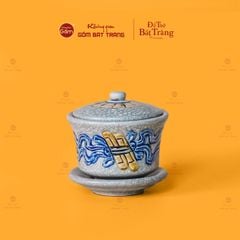 Bát Sâm Thờ Men Rạn Họa Tiết Cuốn Thư
