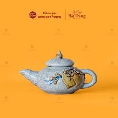 Bộ Ấm Chén Thờ Men Rạn Họa Tiết Hoa Đào