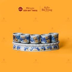 Bộ Kỷ 5 Chén Thờ Cong Men Rạn