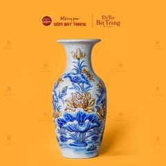 Lọ Hoa Thờ Men Rạn Họa Tiết Kim Liên