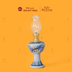 Đèn Dầu Thờ Men Rạn Họa Tiết Cuốn Thư