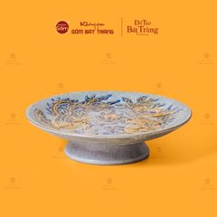 Mâm Bồng Long Phụng Trình Tường Men Rạn Vẽ Vàng
