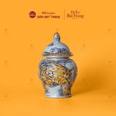 Chóe Thờ Kim Long Men Rạn Vẽ Vàng