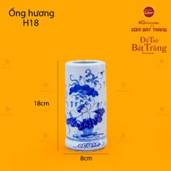 Ống Hương Men Lam Họa Tiết Hoa Sen