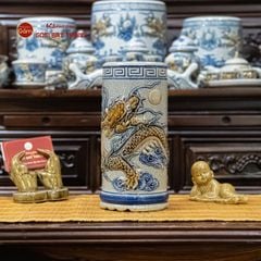 Ống Hương Men Rạn Họa Tiết Rồng Chầu Nhật