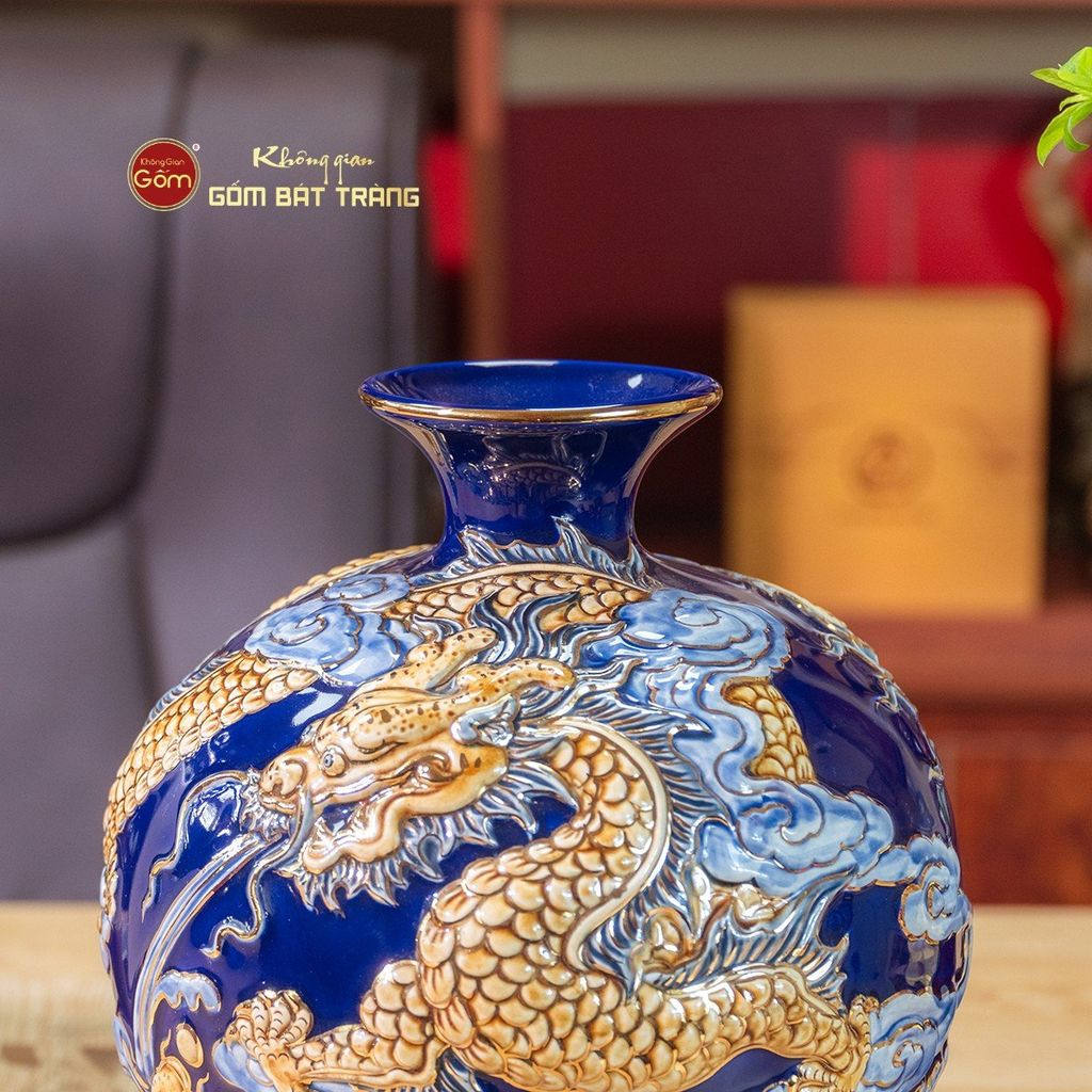 Quả Hút Lộc Đắp Nổi Vẽ Vàng Cá Chép Hóa Rồng