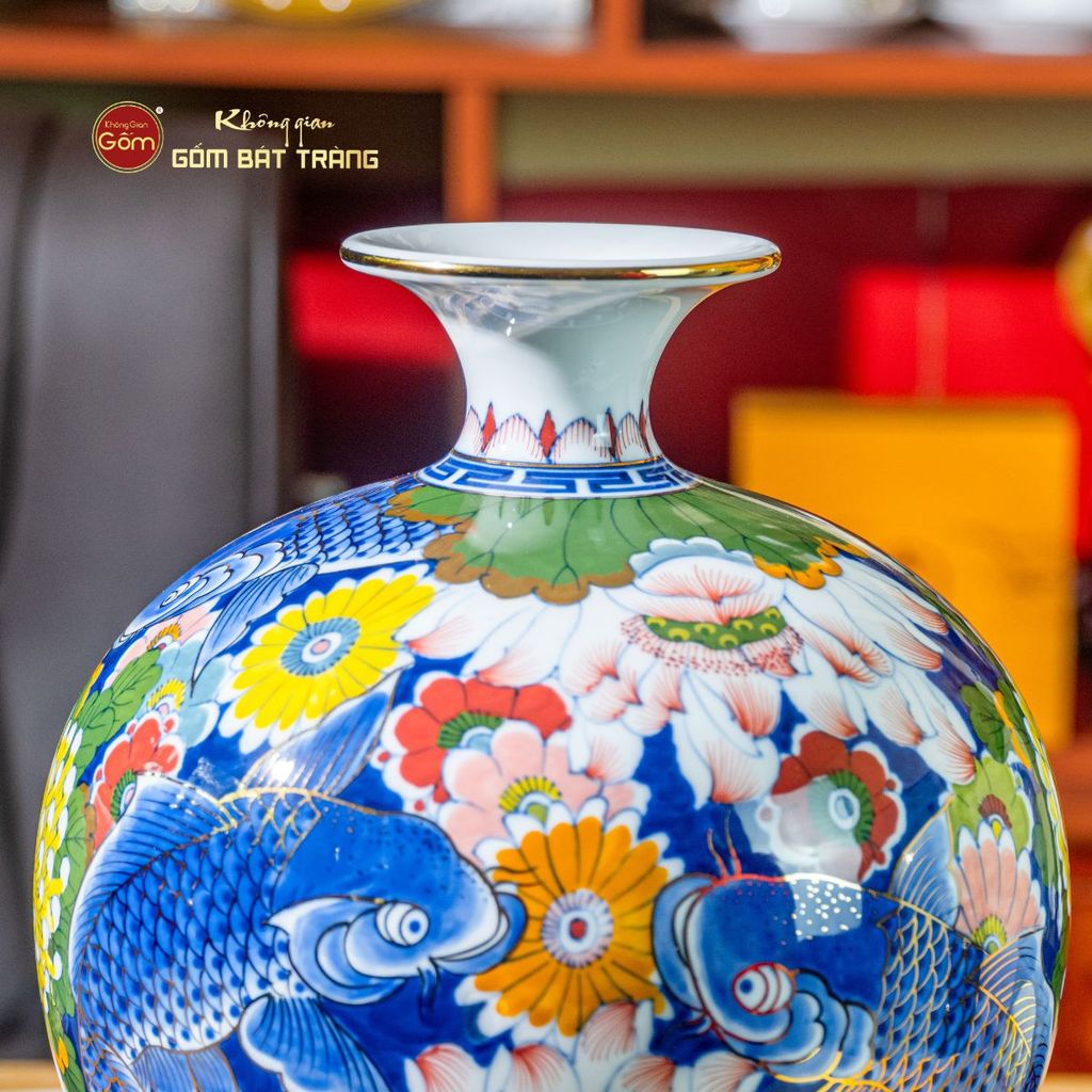 Quả Hút Lộc Vẽ Vàng Ngũ Ngư Chiêu Tài Tứ Hoa Phú Quý