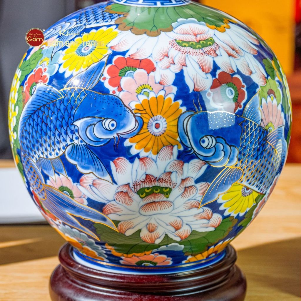 Quả Hút Lộc Vẽ Vàng Ngũ Ngư Chiêu Tài Tứ Hoa Phú Quý
