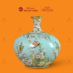 Quả Hút Lộc Cổ Dài Đắp Nổi Vẽ Vàng Ngàn Hoa