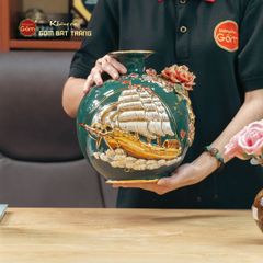 Quả Hút Lộc Men Xanh Vẽ Vàng Thuận Buồm Xuôi Gió