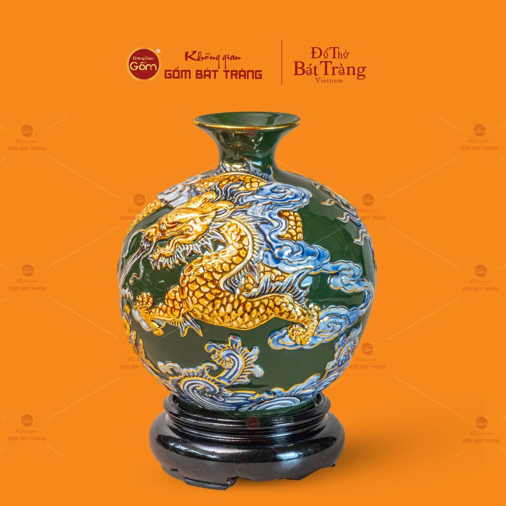 Quả Hút Lộc Đắp Nổi Vẽ Vàng Cá Chép Hóa Rồng