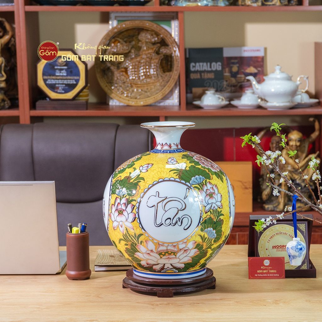 Quả Hút Lộc Vẽ Vàng Hoa Phú Quý Tấn Tài Tấn Lộc