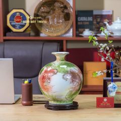 Quả Hút Lộc Vẽ Vàng Cẩm Thạch Lục Bảo Niên Niên Hữu Dư