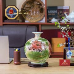 Quả Hút Lộc Vẽ Vàng Cẩm Thạch Lục Bảo Niên Niên Hữu Dư