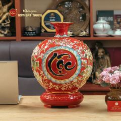 Quả Hút Lộc Men Đỏ Vẽ Vàng Phúc Lộc Thọ