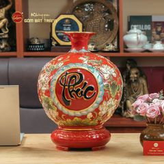 Quả Hút Lộc Men Đỏ Vẽ Vàng Phúc Lộc Thọ