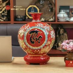 Quả Hút Lộc Men Đỏ Vẽ Vàng Phúc Lộc Thọ