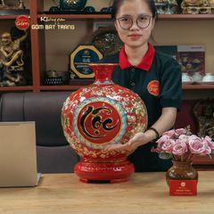 Quả Hút Lộc Men Đỏ Vẽ Vàng Phúc Lộc Thọ