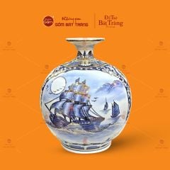 Quả Hút Lộc Men Lam Vẽ Vàng Thuận Buồm Xuôi Gió