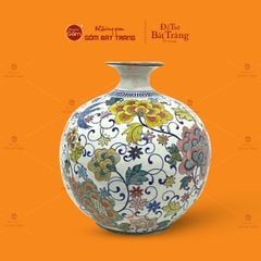 Quả Hút Lộc Men Trắng Vẽ Hoa Mẫu Đơn