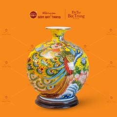 Quả Hút Lộc Men Vàng Vẽ Vàng Chim Công Hoa Mẫu Đơn
