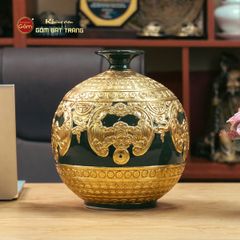 Quả Hút Lộc Men Xanh Dát Vàng Ngũ Phúc Lâm Môn