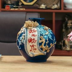 Quả Hút Lộc Men Xanh Đắp Nổi Phát Tài Phát Lộc