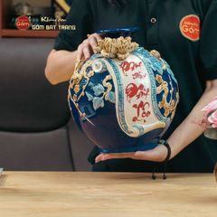 Quả Hút Lộc Men Xanh Đắp Nổi Phát Tài Phát Lộc