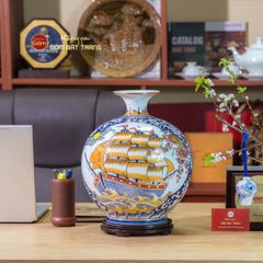 Quả Hút Lộc Vẽ Vàng Nhị Cảnh Cá Chép Thuận Buồm