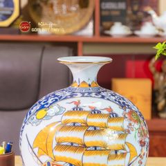 Quả Hút Lộc Vẽ Vàng Nhị Cảnh Cá Chép Thuận Buồm