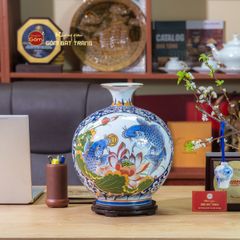 Quả Hút Lộc Vẽ Vàng Nhị Cảnh Cá Chép Thuận Buồm