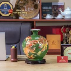 Quả Hút Lộc Chạm Nổi Vẽ Vàng Niên Niên Hữu Dư