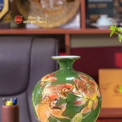 Quả Hút Lộc Chạm Nổi Vẽ Vàng Niên Niên Hữu Dư