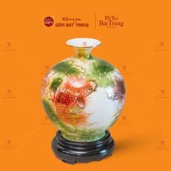 Quả Hút Lộc Vẽ Vàng Cẩm Thạch Lục Bảo Niên Niên Hữu Dư