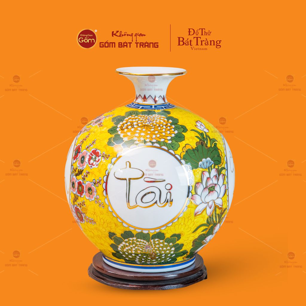 Quả Hút Lộc Vẽ Vàng Hoa Phú Quý Tấn Tài Tấn Lộc