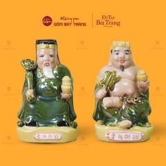 Bộ Tượng Thần Tài Thổ Địa Men Ngọc Lục Bảo