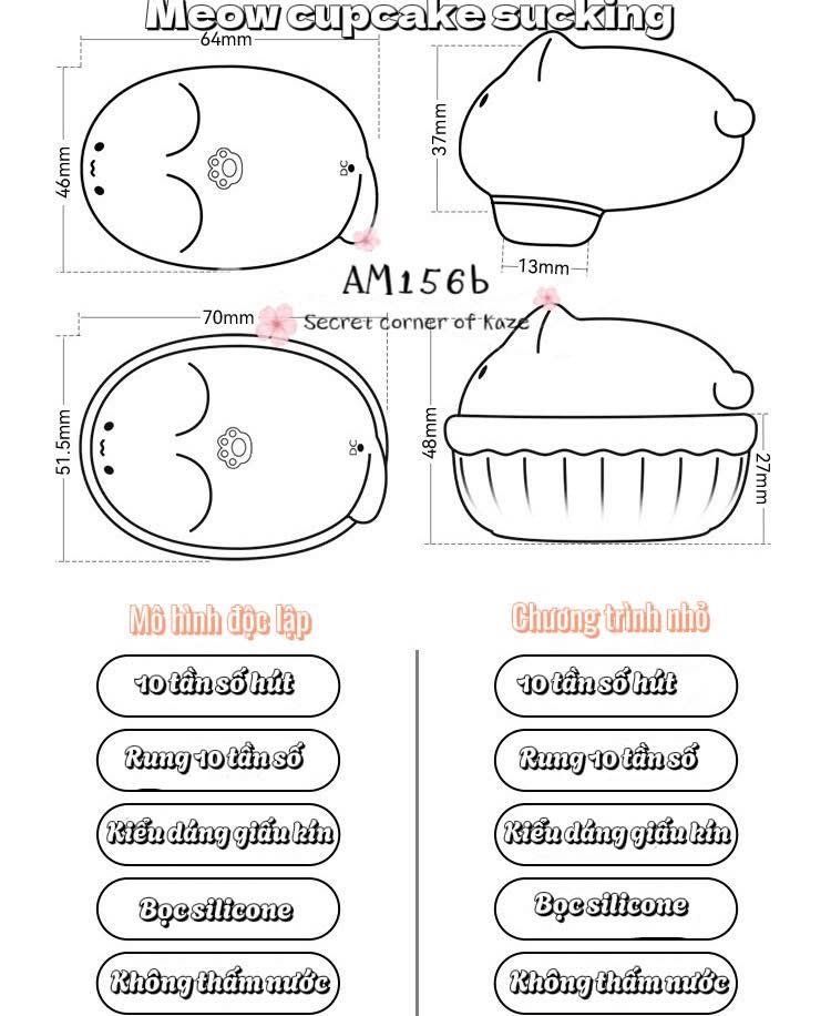 Cat cupcake sucking AM156b