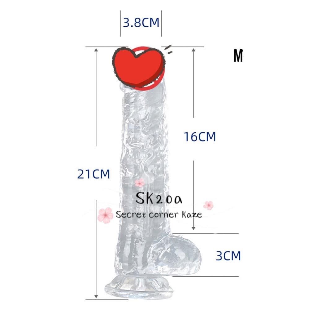 Sextoy silicone trong suốt ba màu SK20a