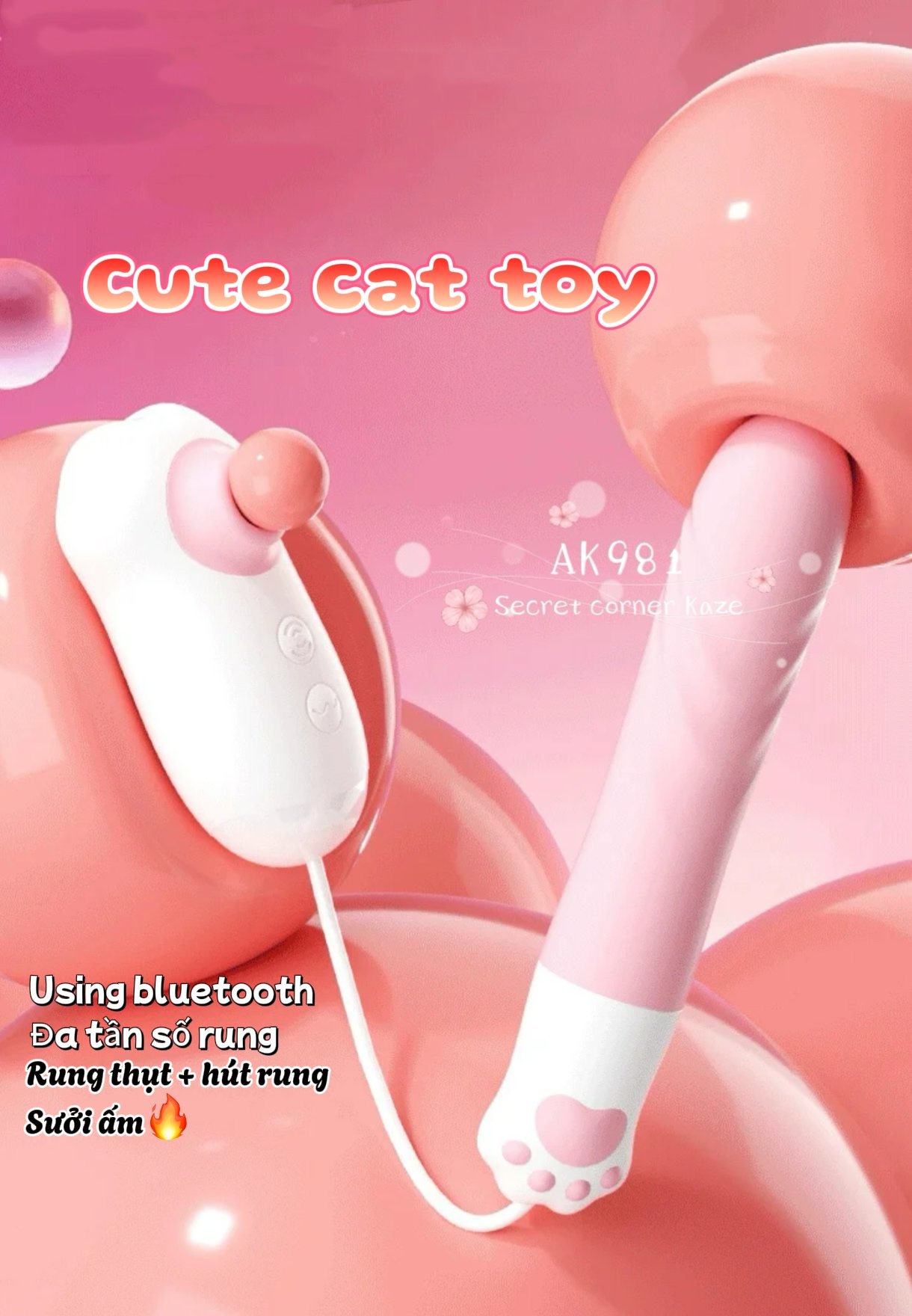 Cute cat sextoy rung thụt hút AK981