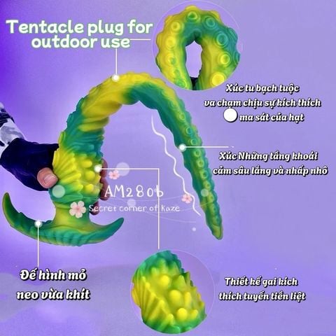 Buttplug tentacle xanh lá AM280b