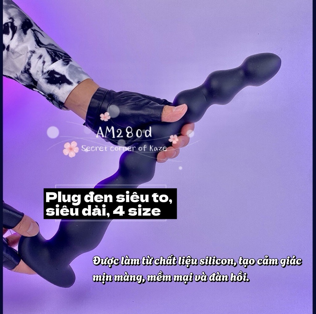 Buttplug sextoy đen dài siêu to AM280d