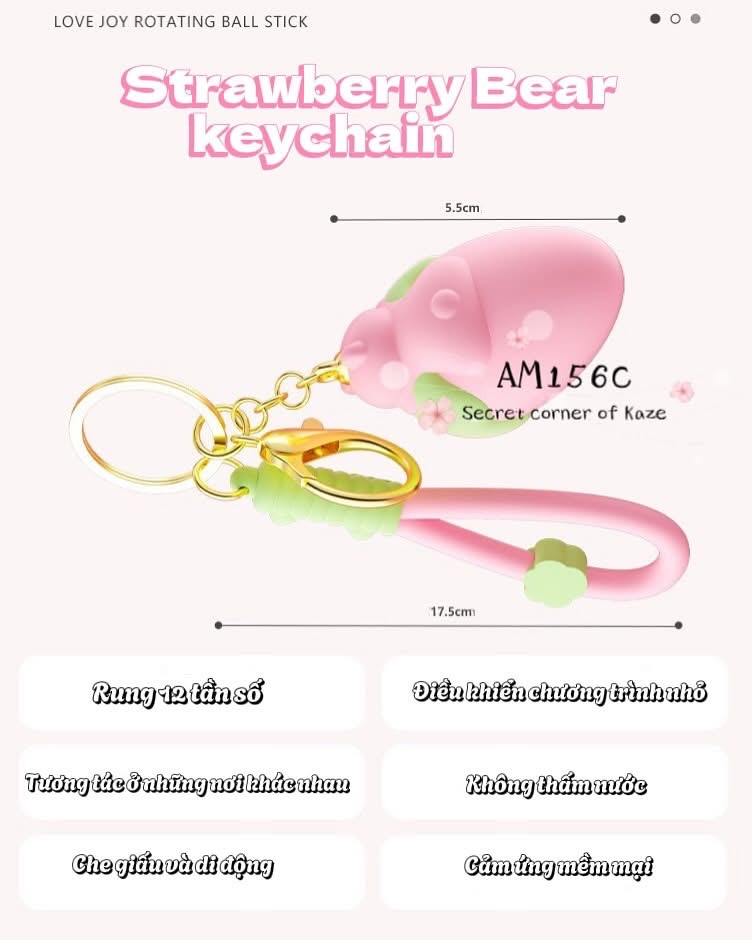 Móc khóa gấu dâu sextoy AM156c