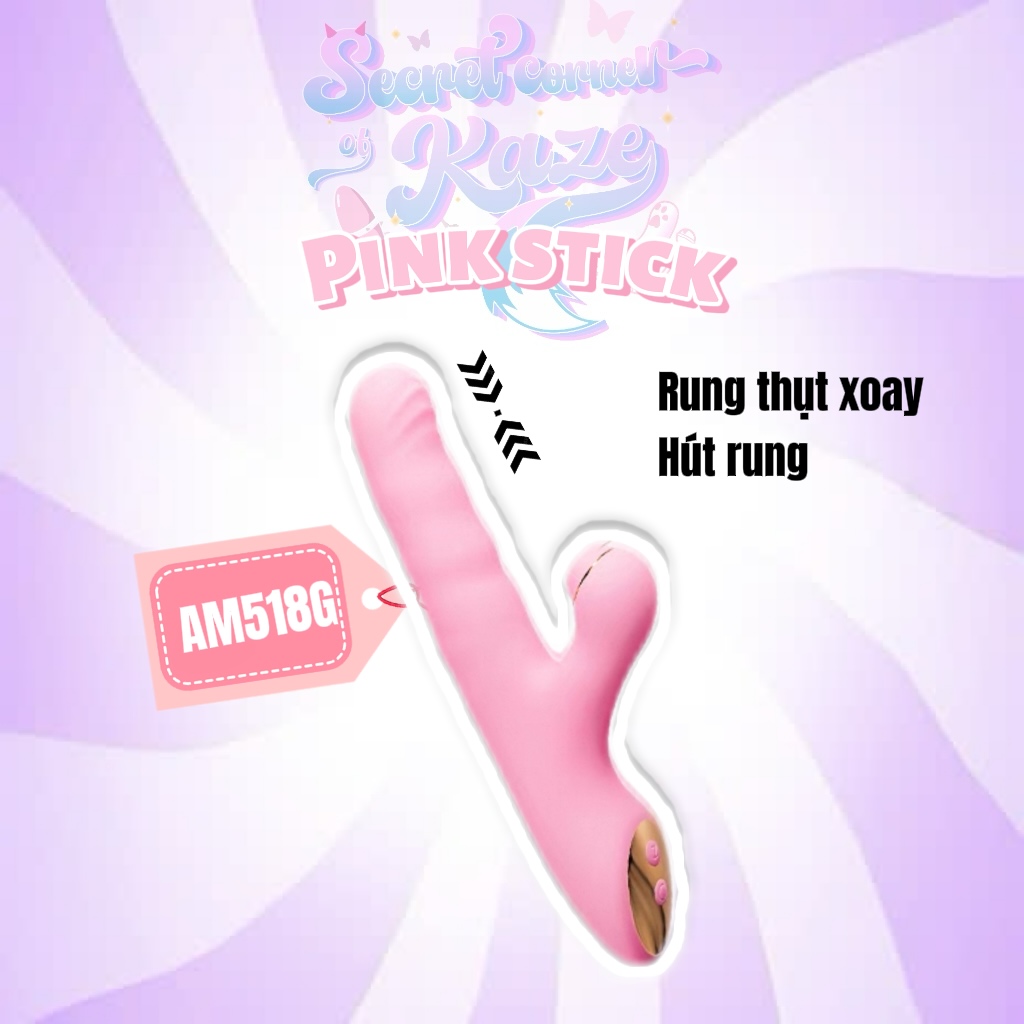 Pink stick sextoy thụt rung hút AM518G